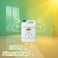 100% Plant-Based GleamSure Floor Cleaner with glowing living room floor in background.
