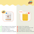 Comparison image: GleamSure Dishwash Liquid vs chemical alternatives—emphasizing safety and natural ingredients.
