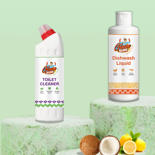 Natural Cleaning Combo – Dishwash & Toilet Cleaner | Gleamsure