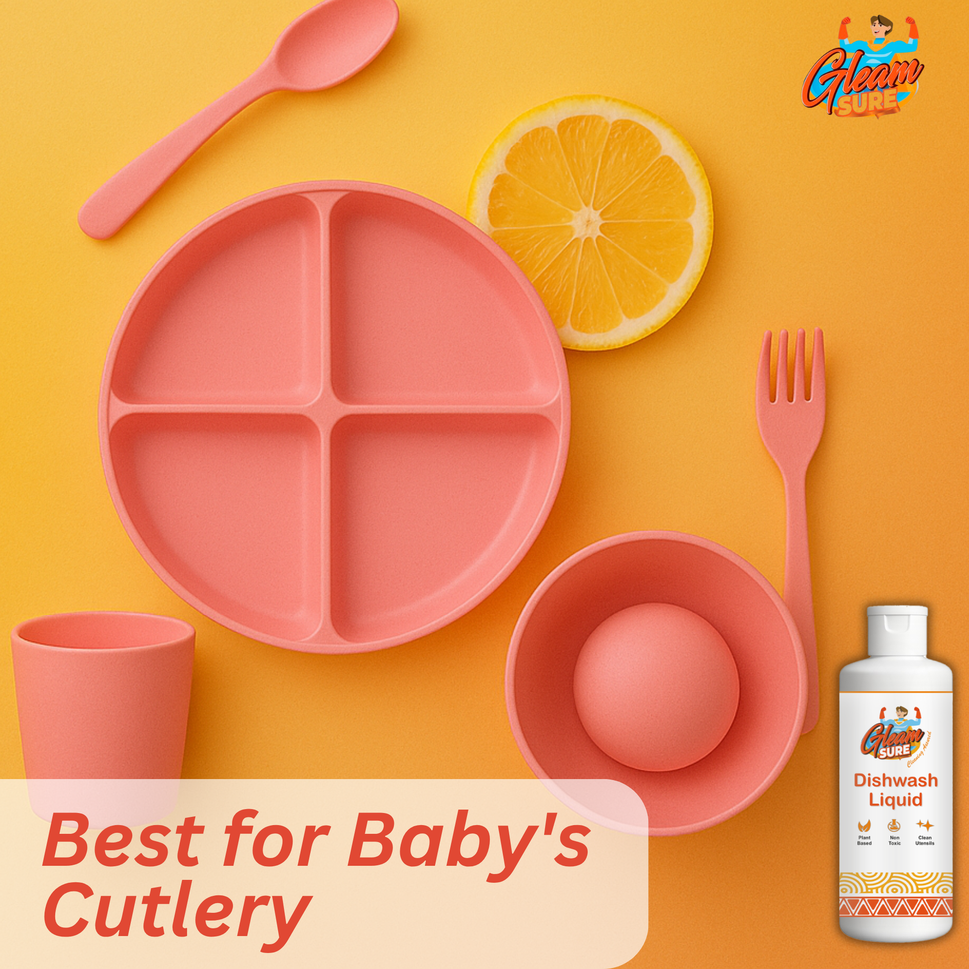 Natural dish wash safe for baby utensils – free from toxins, gentle and effective for baby bottle and spoon cleaning
