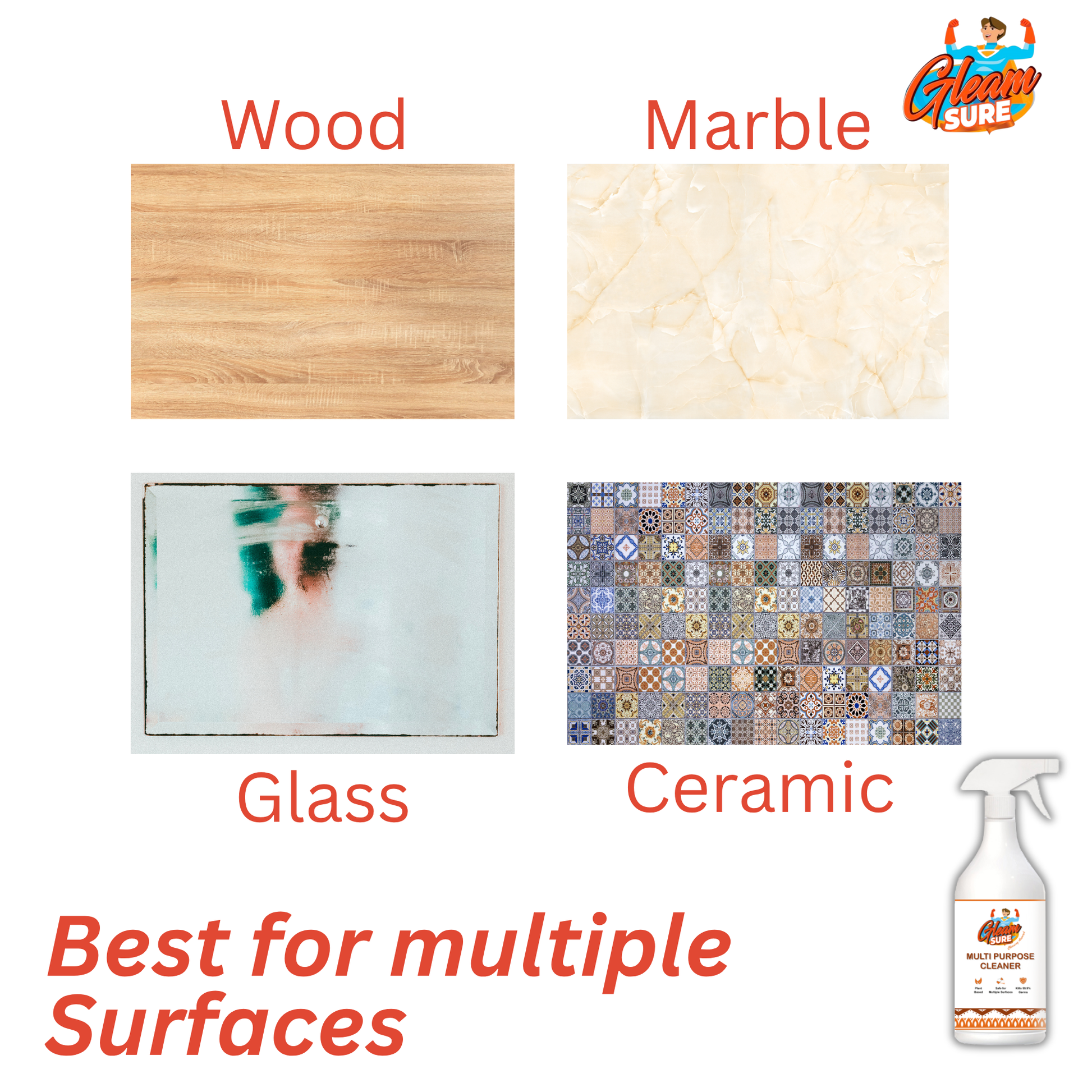 Plant-powered cleaner suitable for wood, marble, ceramic, and glass — safe, effective, and bleach-free